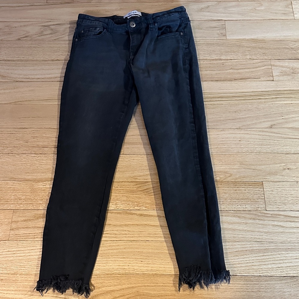 Pistola Black Ankle Frayed Jeans